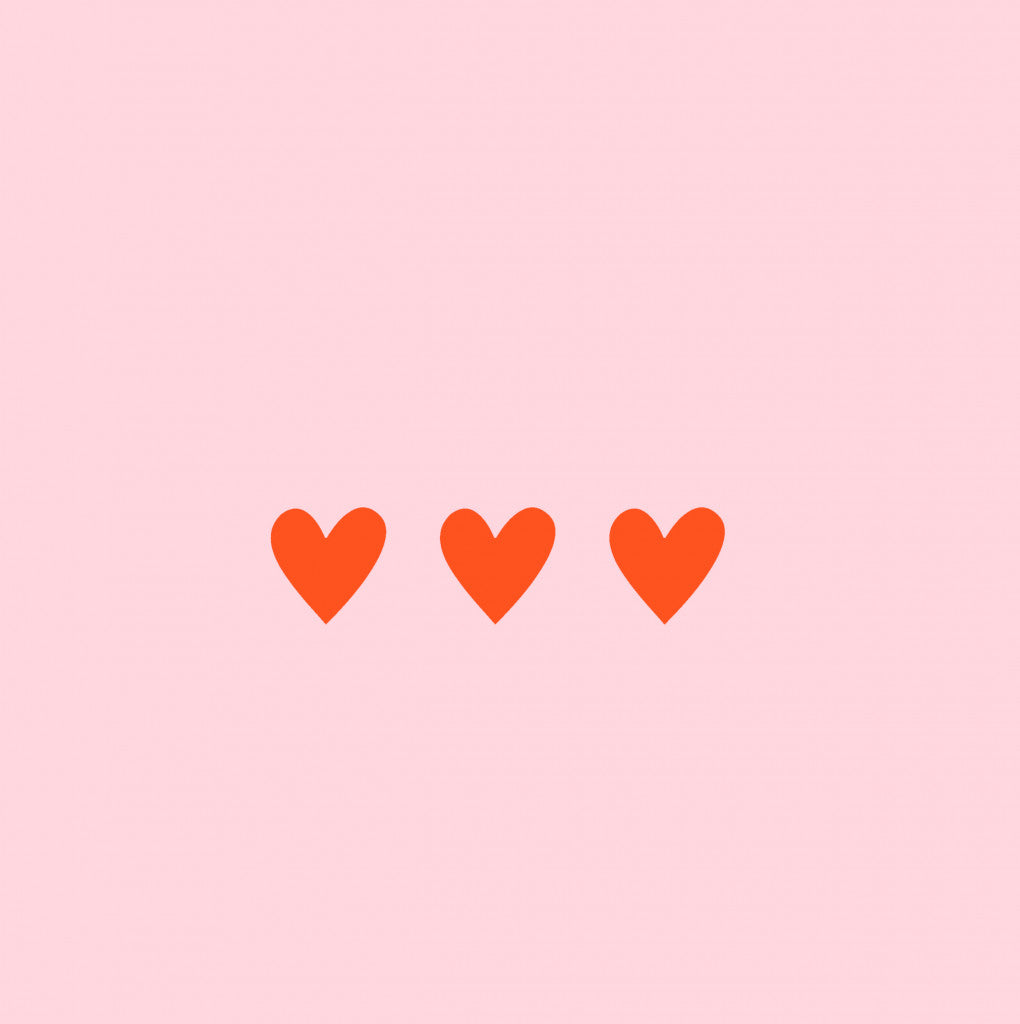 Forex tegeltje drie hartjes roze