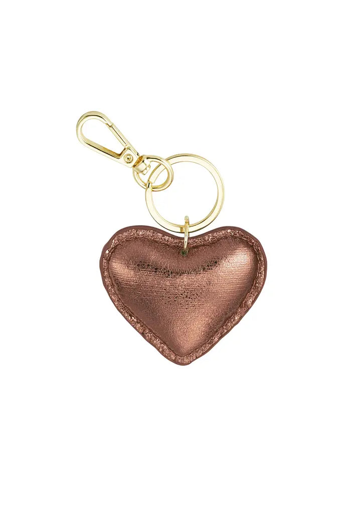 Sleutelhanger hart bruin