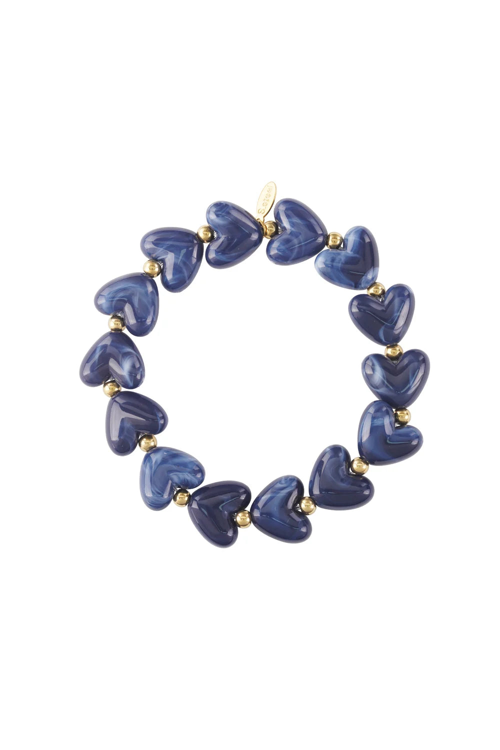 Hartjes armband - donkerblauw