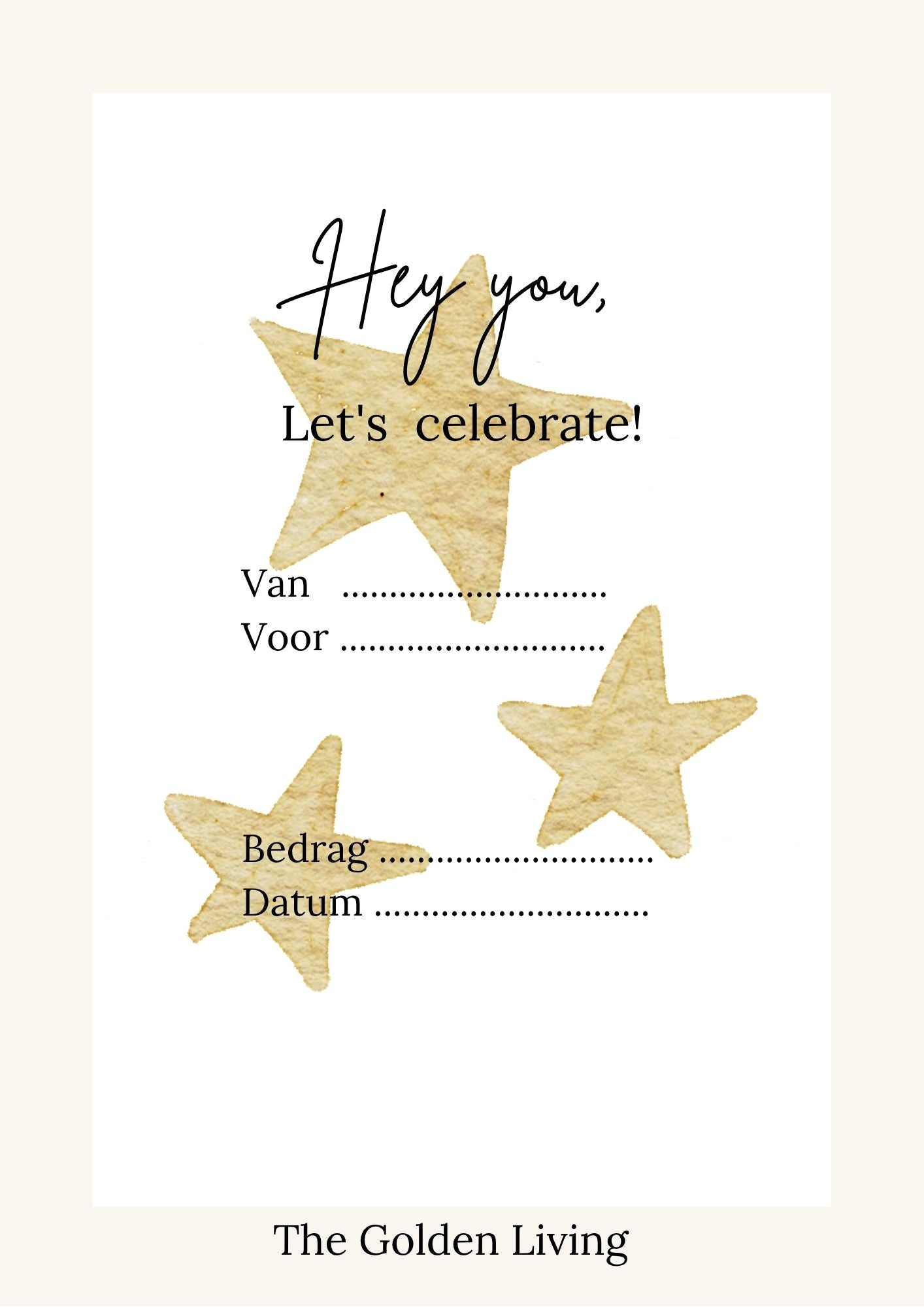 The Golden Living - Cadeaubon (bedrag naar keuze)