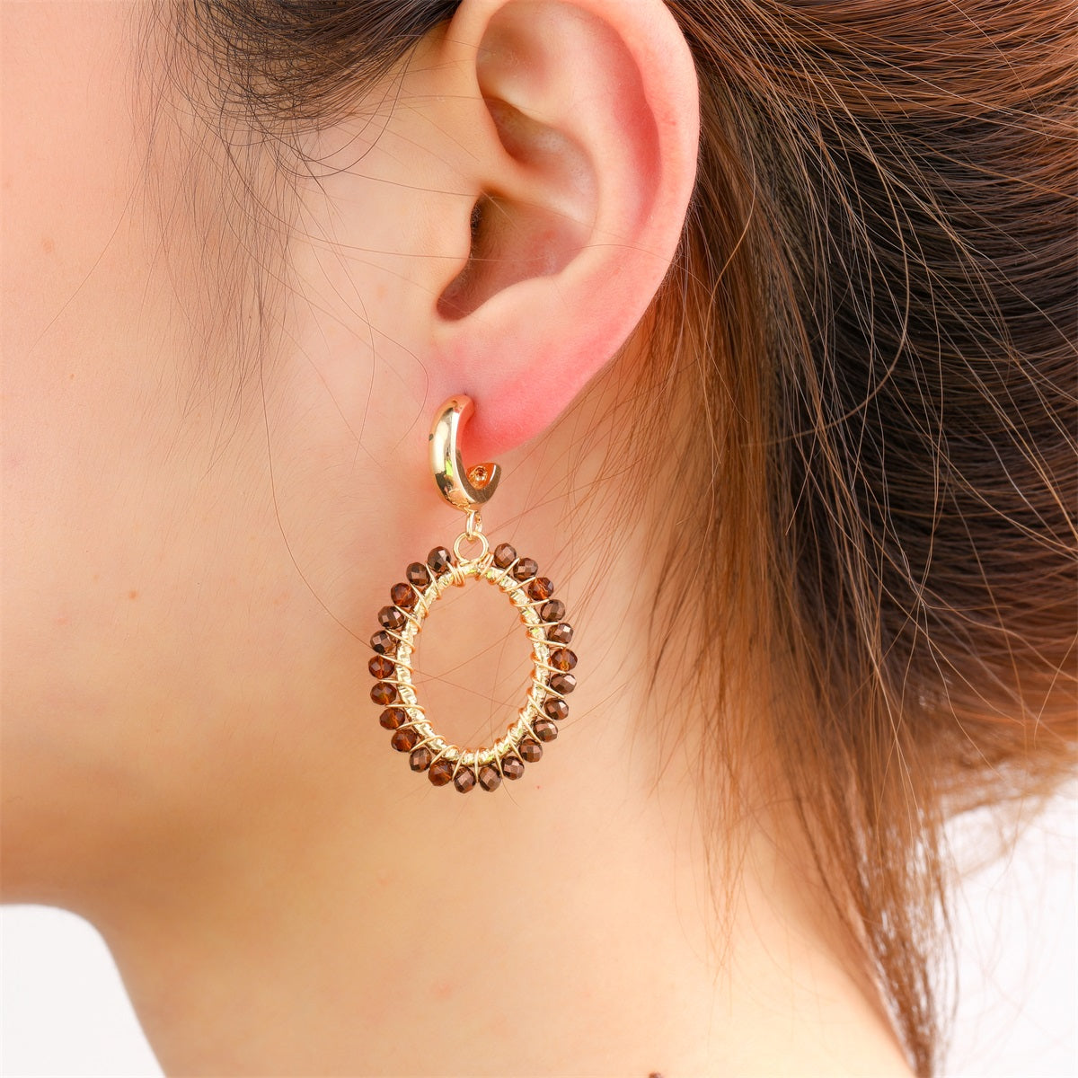 Day&Eve Oval Dangle - Brown