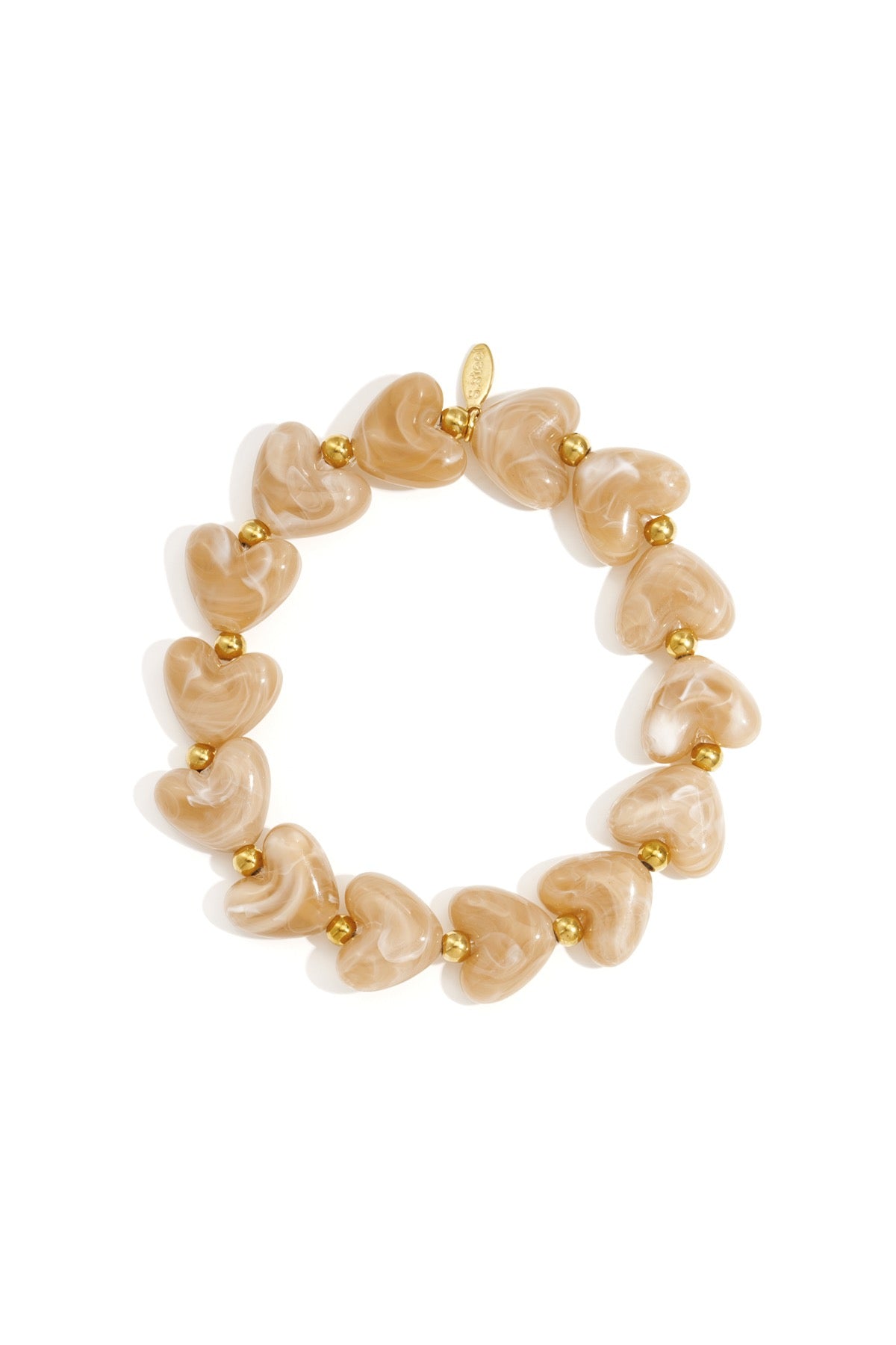 Hartjes armband - beige