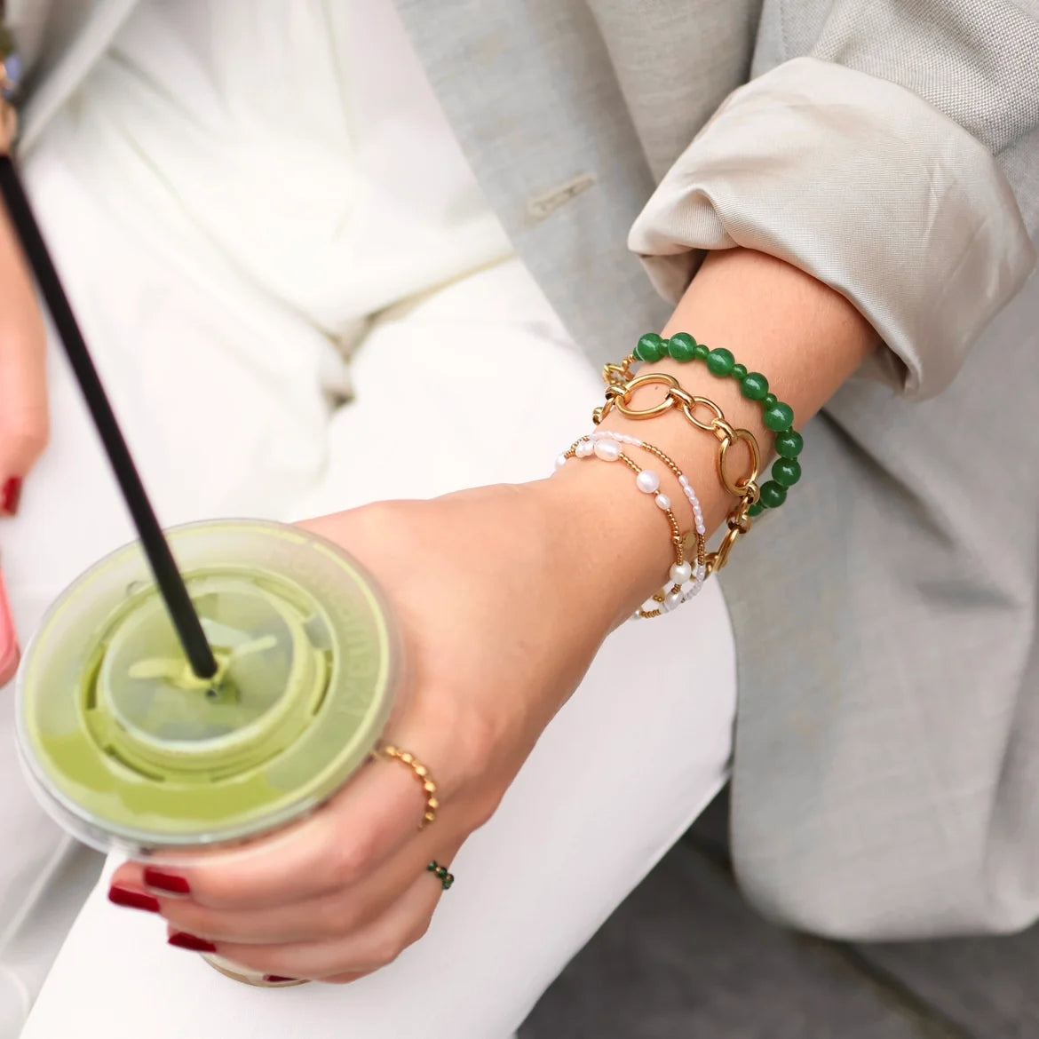 Emerald Bubble armband