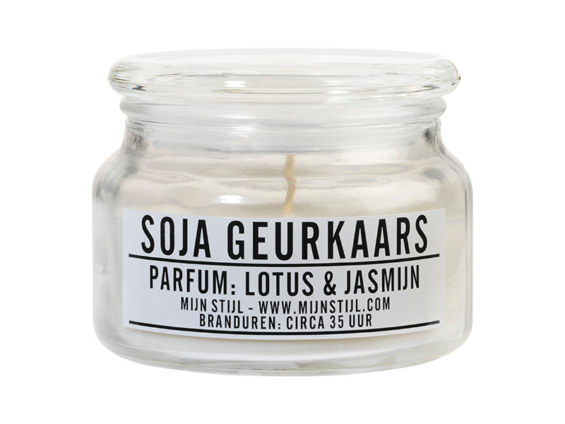 MijnStijl geurkaars glas Lotus Jasmijn soja-basis