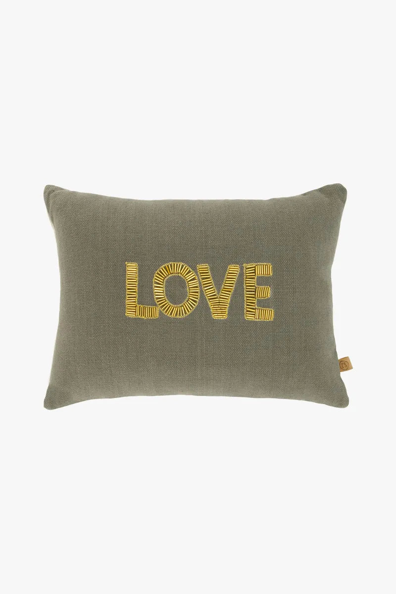 zusss kussen love antraciet grijs/goud