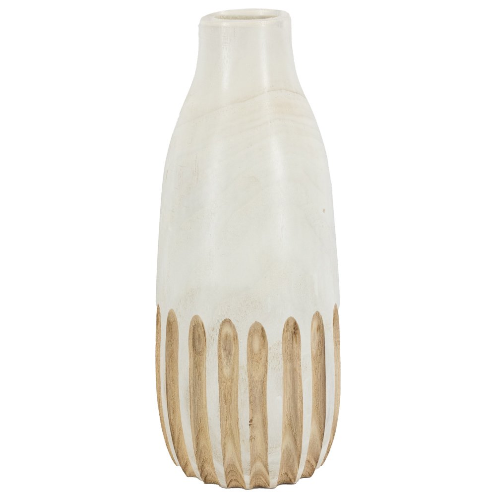 Vaas lotte hout wit groot