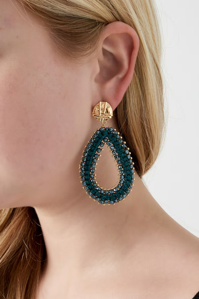 Shimmering Drop Beads oorbellen donkerpaars