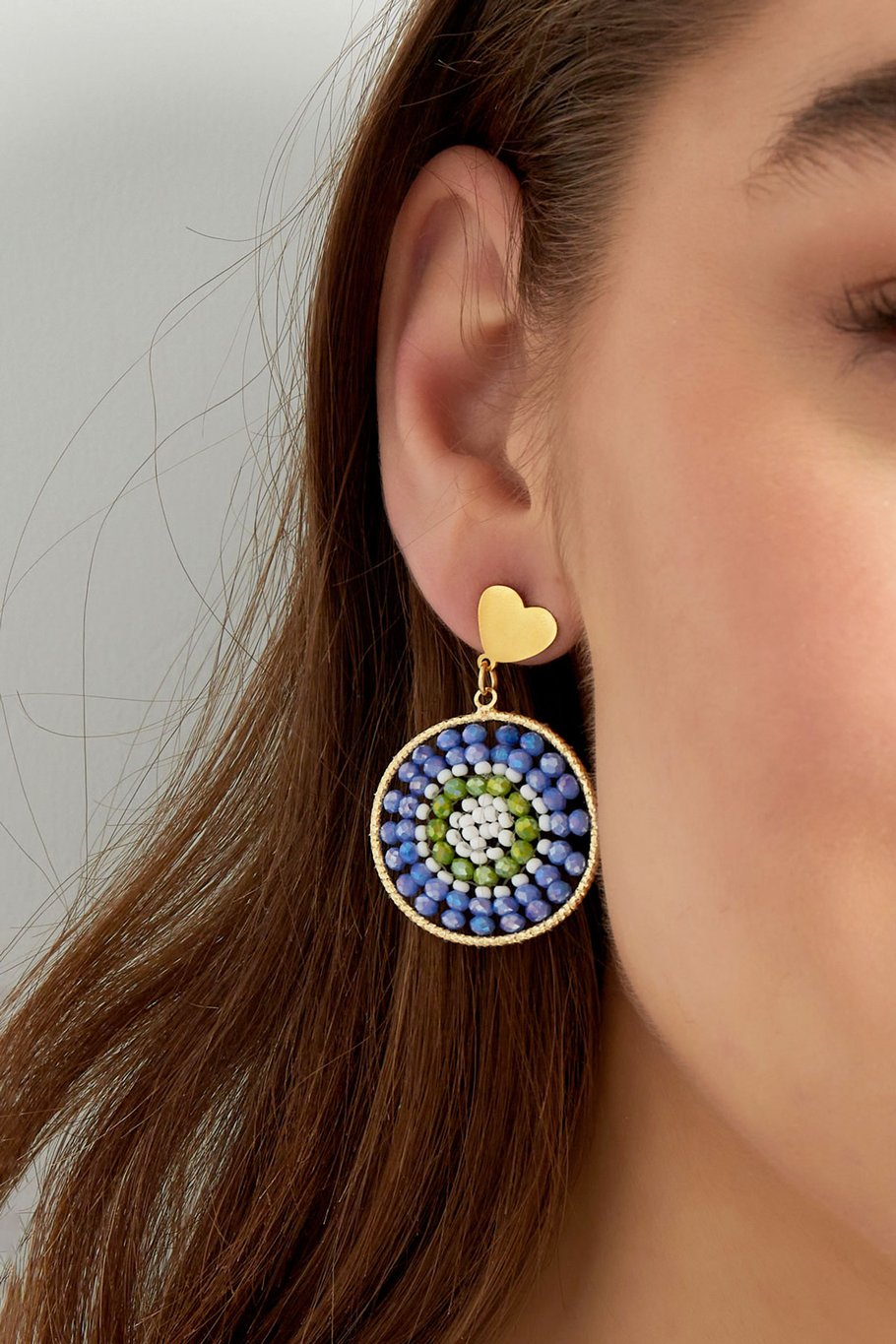 Mandala with heart oorbellen licht roze