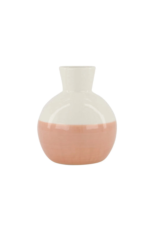 Zusss vaasje keramiek wit/roze