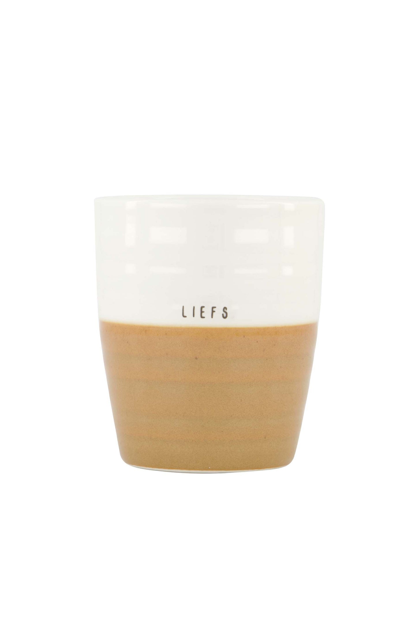 Zusss koffiemok liefs wit/oker