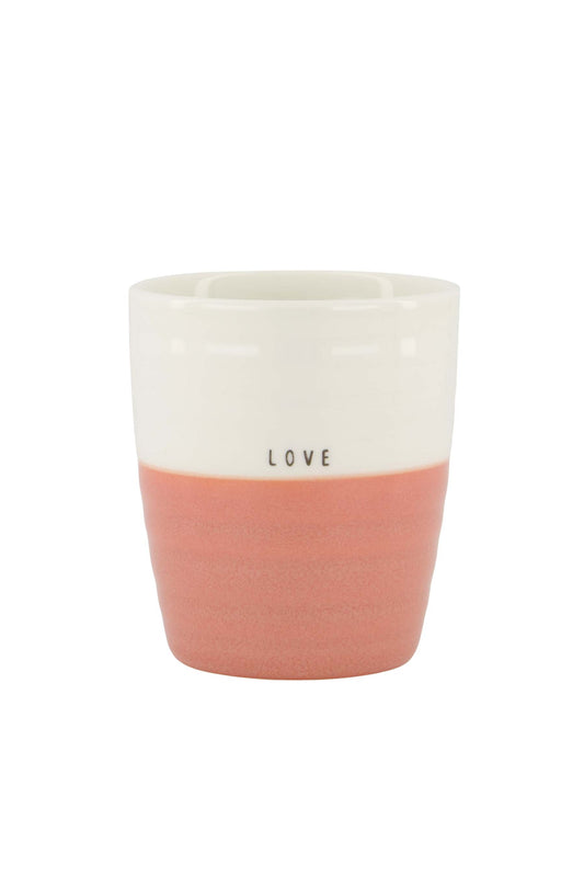 Zusss koffiemok love wit/oudroze