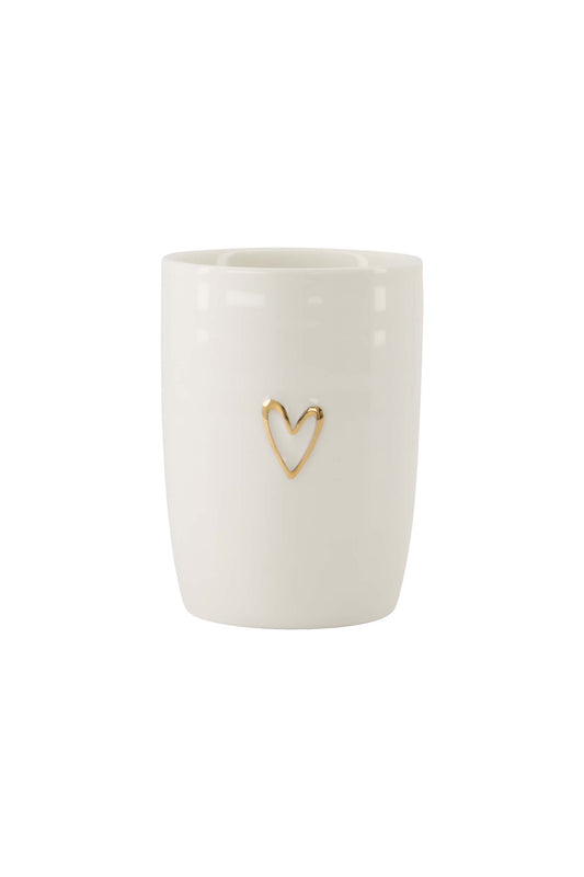 Zusss koffiemok open hartje wit/goud