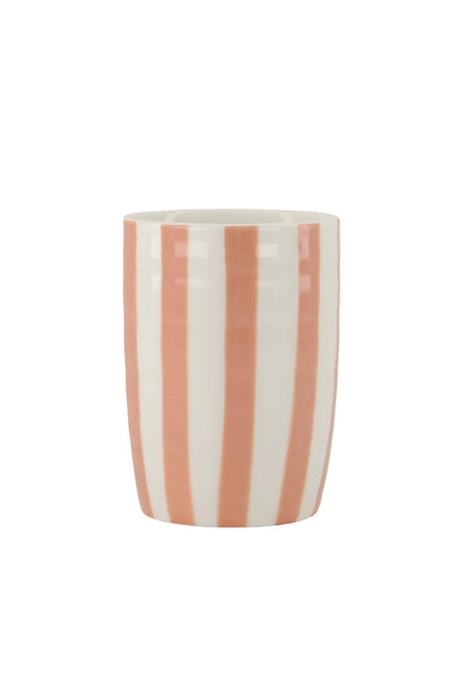 Zusss koffiemok streep wit/oudroze