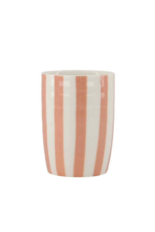 Zusss koffiemok streep wit/oudroze