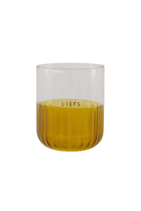Zusss drinkglas liefs transparant/oker