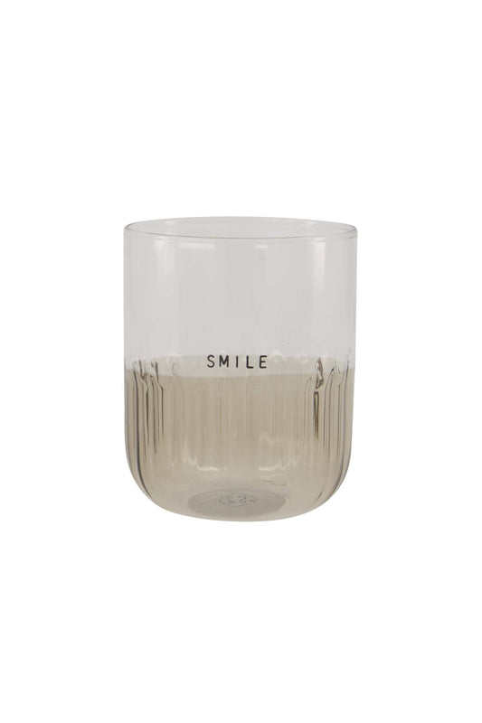 Zusss drinkglas smile transparant/zand