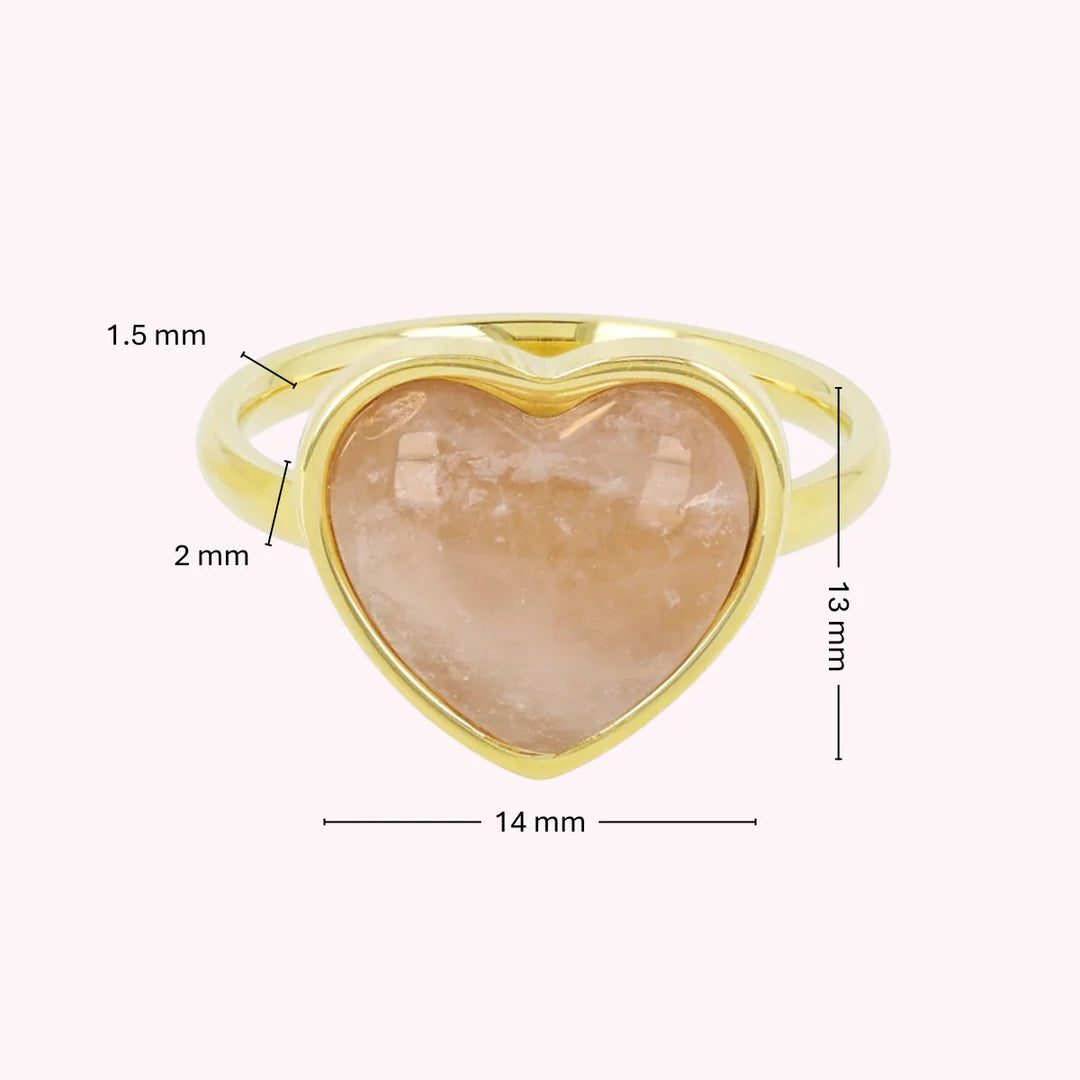Harten Ring • Rose Quartz