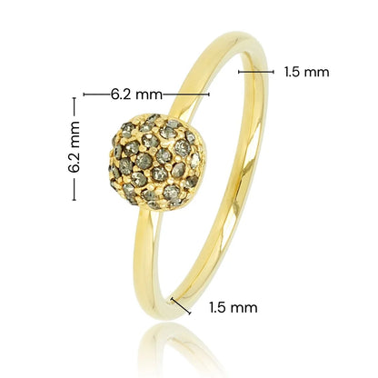 Gouden ring met groene zirkonia - Minimalistisch Stainless steel