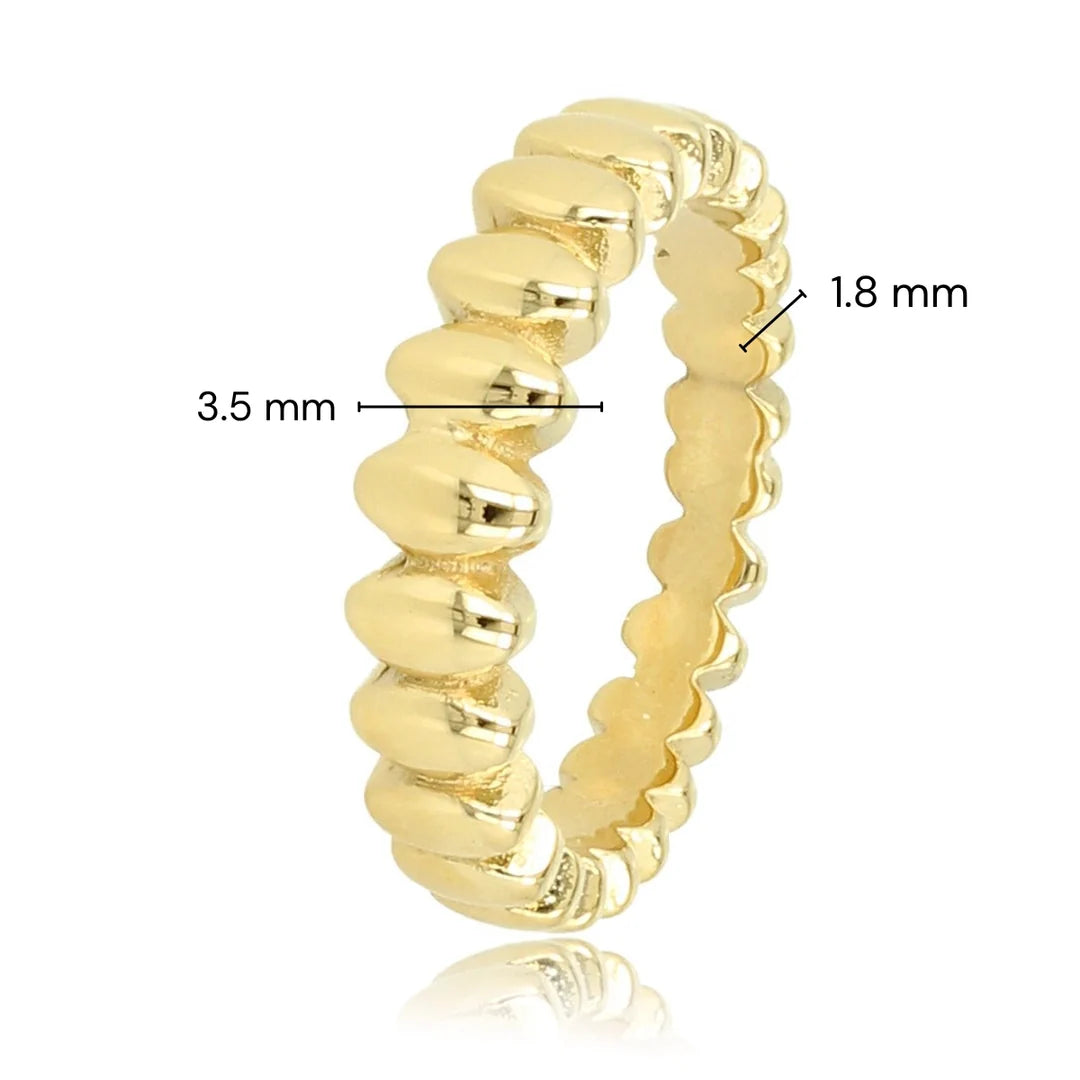 Gouden ring - ovaalvormige details - subtiele elegantie