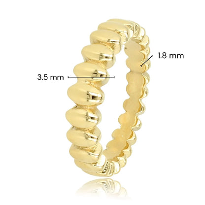 Gouden ring - ovaalvormige details - subtiele elegantie