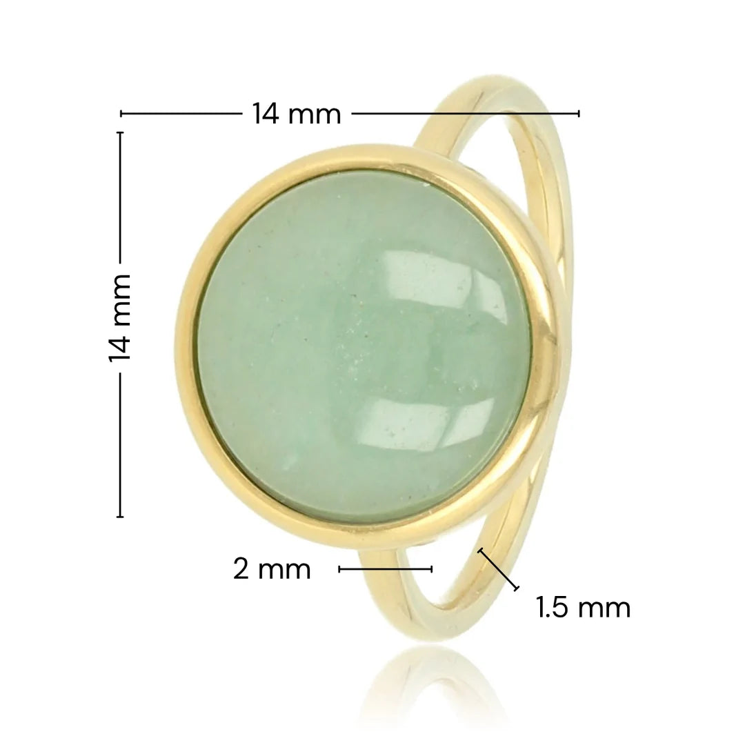 Gouden ring - groene Fluorite - zelfvertrouwen & focus