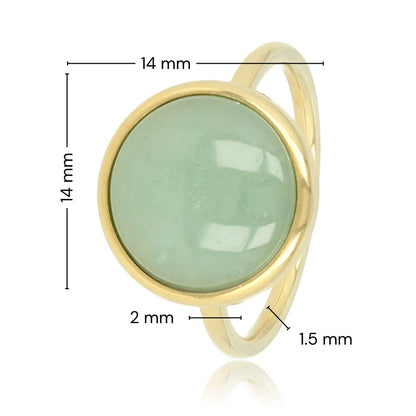 Gouden ring - groene Fluorite - zelfvertrouwen & focus