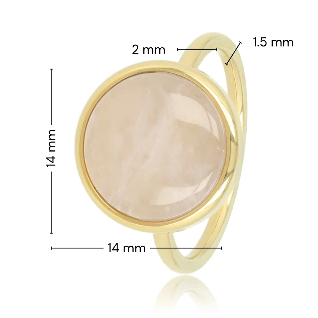 Gouden Ring met Unieke Rose Quartz Edelsteen