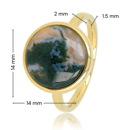 Moderne Gouden Ring met Moss Agate Edelsteen