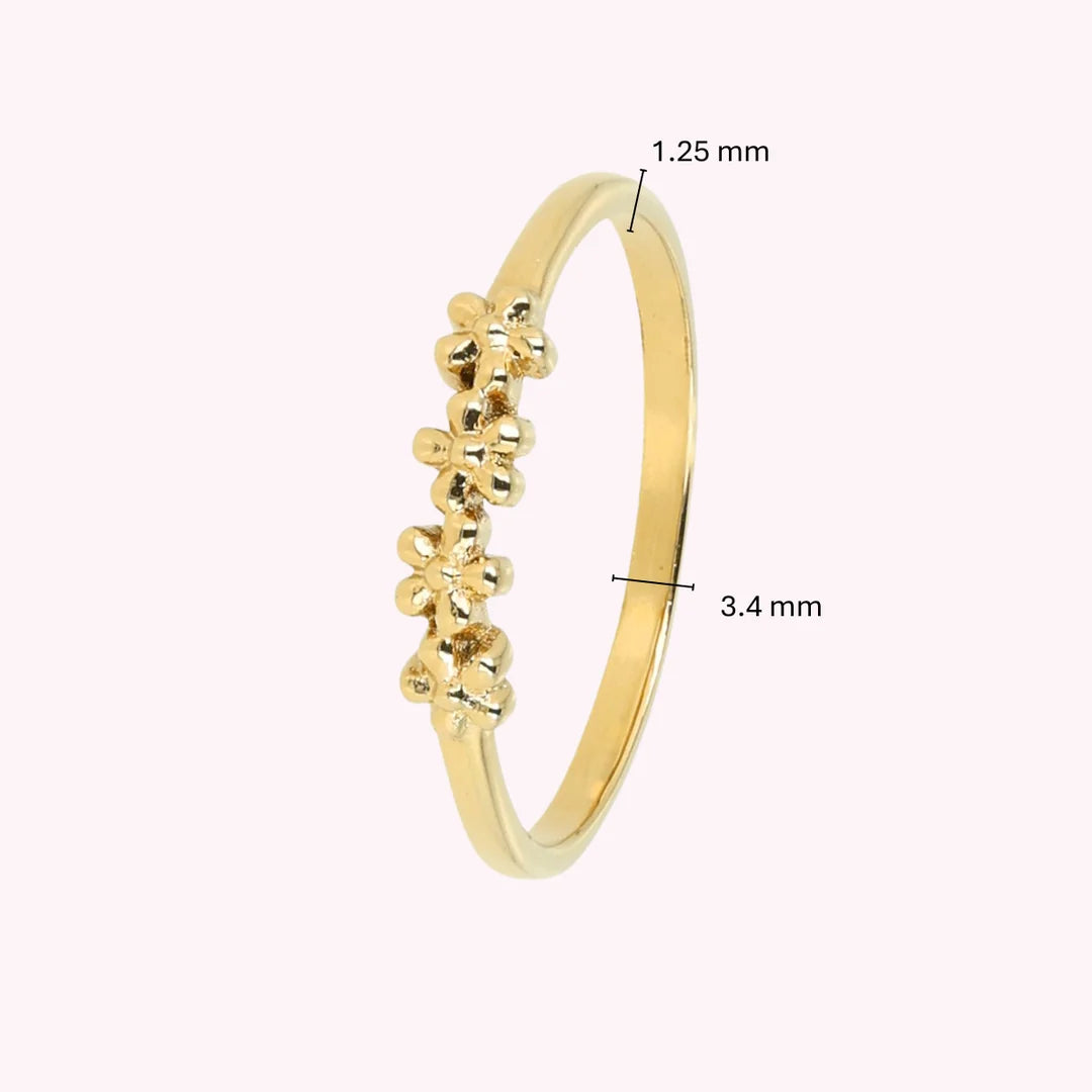 Gouden ring met bloemetjes - elegant en tijdloos sieraad