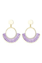 Crystal beads oorbellen paars