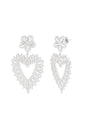 flower with heart oorbellen zilver