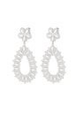 flower drop oorbellen zilver