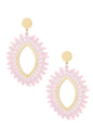 Oval crystal beads oorbellen roze