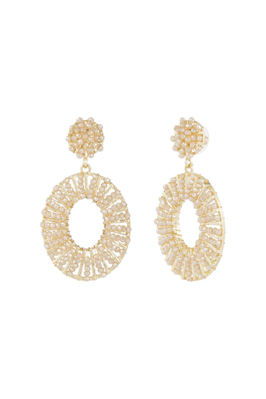 Bead Bliss oorbellen beige