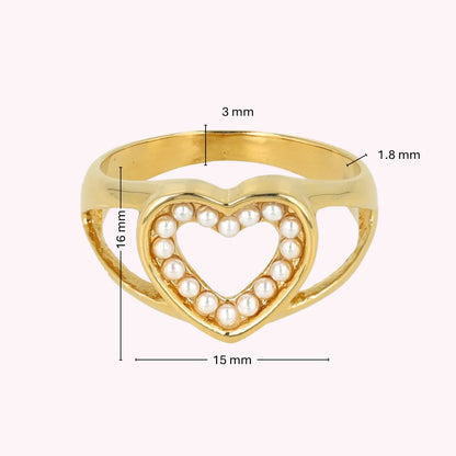 Harten Ring met Parels