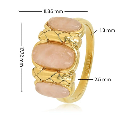 Vintage Romance Ring met Edelstenen • Rose Quartz