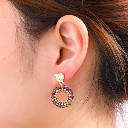 Day&Eve Heart Stud Round - Dark Green