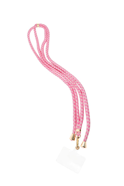 Telefoonkoord wit-roze