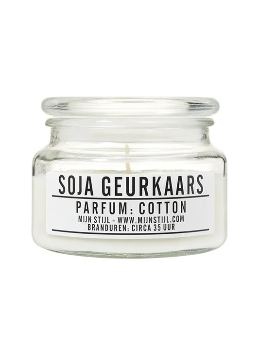 Geurkaars glas Cotton soja-basis