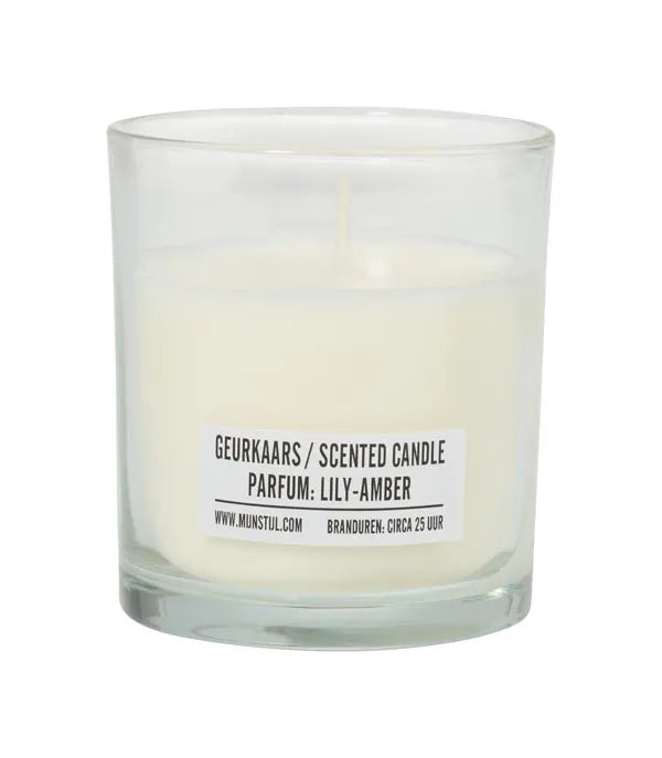 Geurkaars glas parfum Lily Amber