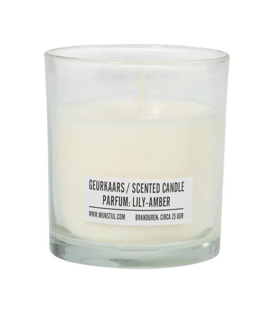 Geurkaars glas parfum Lily Amber