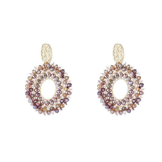 Day&Eve Flower Oval Drop - Champagne