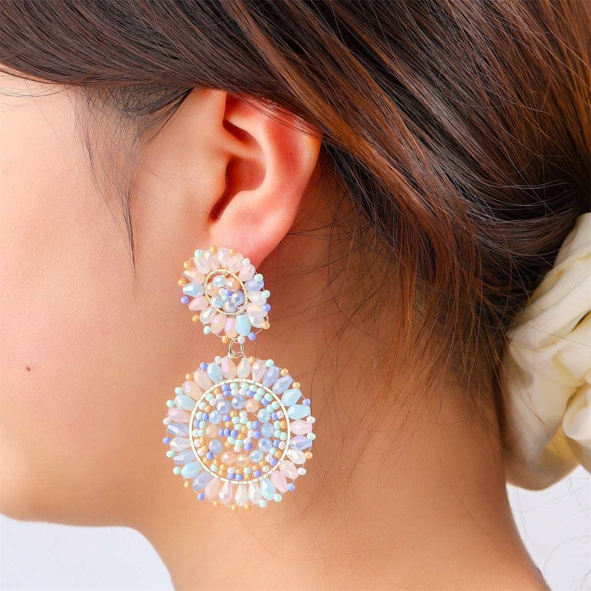 Day&Eve Lace Rounds Dangle- Pastel Party E60088-4