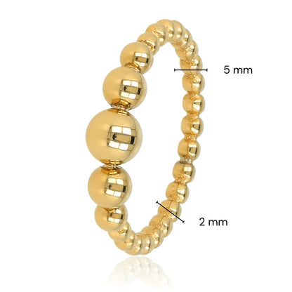 Ring met Bolletjes in Verschillende Groottes