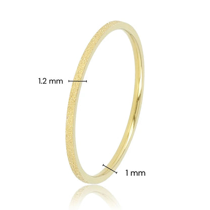 Aanschuifring goud - stardust effect - 1mm smal
