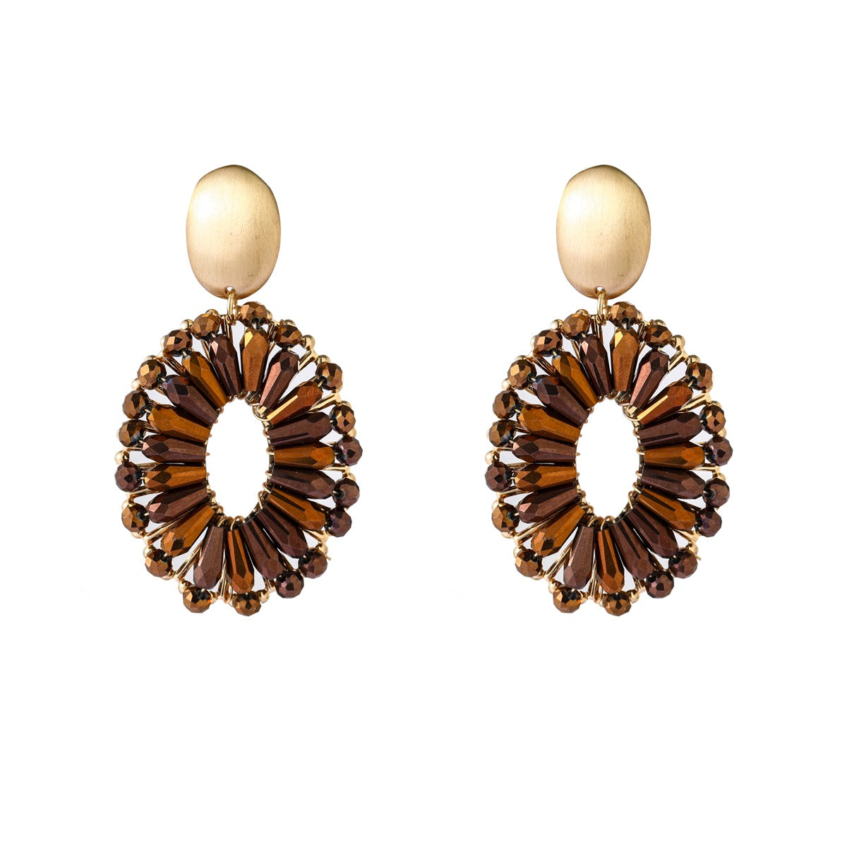Day&Eve Bold Oval Dangle - Brown