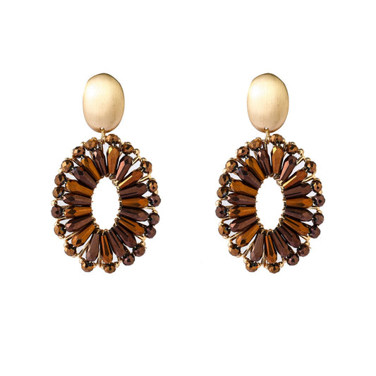 Day&Eve Bold Oval Dangle - Brown