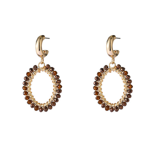 Day&Eve Oval Dangle - Brown