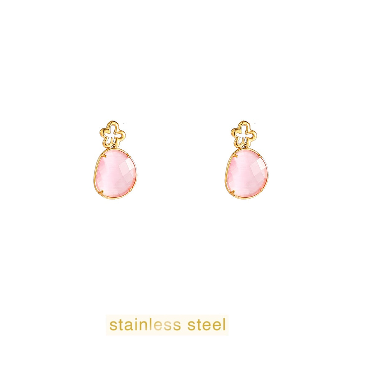Day&Eve Flower Stone Stud - Pink