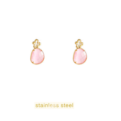 Day&Eve Flower Stone Stud - Pink